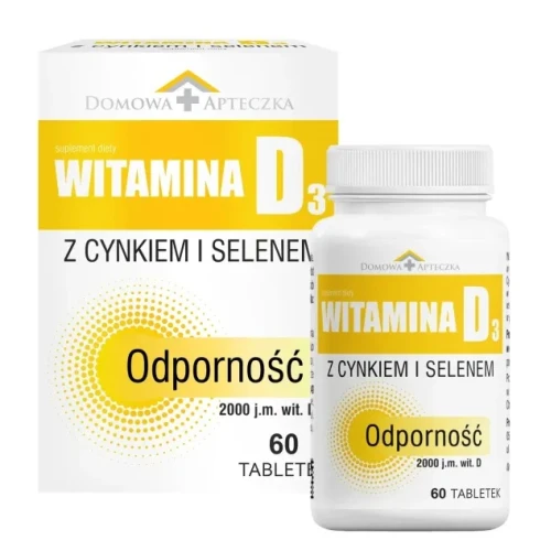 Witamina D3 + Cynk i Selen, 60 tabletek - Formuła z witaminą D, cynkiem i selenem – uzupełnienie diety - 1