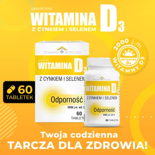 Witamina D3 + Cynk i Selen, 60 tabletek - Formuła z witaminą D, cynkiem i selenem – uzupełnienie diety - 2