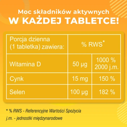 Witamina D3 + Cynk i Selen, 60 tabletek - Formuła z witaminą D, cynkiem i selenem – uzupełnienie diety - 5