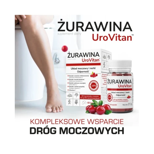 Żurawina UroVitan, 60 kapsułek - Składniki wspierające zdrowie układu moczowego i odporność - 4