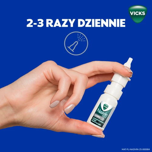 Nasivin Vicks Classic 0,5 mg/ml, aerozol do nosa, 10 ml - Roztwór z oksymetazoliną dla dorosłych i dzieci w wieku powyżej 6. roku życia. - 2