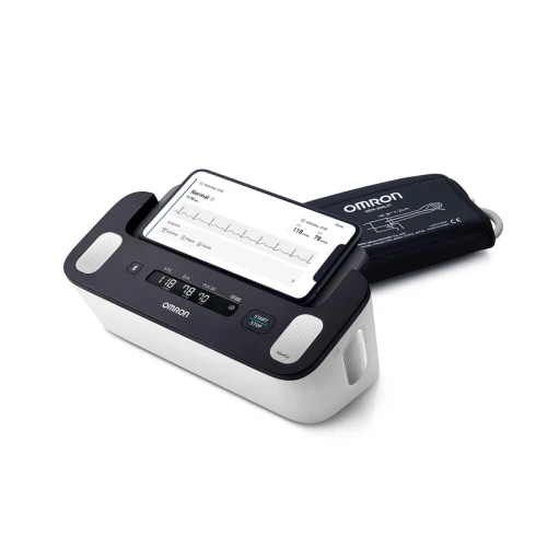 Omron Complete HEM-7530T-E3 Ciśnieniomierz i EKG naramienny automatyczny, 1 sztuka - Ciśnieniomierz z EKG i aplikacją mobilną - 1