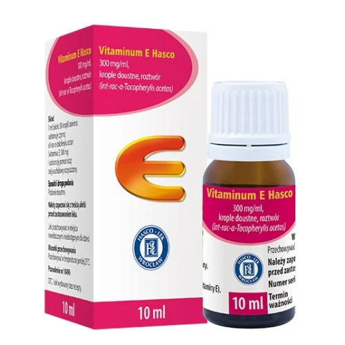 Vitaminum E Hasco 300mg/ml Krople doustne, 10 ml - Uzupełnianie niedoborów witaminy E - 1