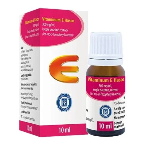 Vitaminum E Hasco 300mg/ml Krople doustne, 10 ml - Uzupełnianie niedoborów witaminy E - 3
