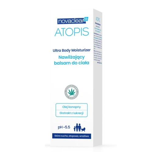 Novaclear Atopis Nawilżający balsam do ciała, 200 ml - Z organicznym olejem konopnym i lukrecją dla skóry suchej i atopowej - 1