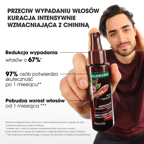Klorane  Chinina, kuracja przeciw wypadaniu włosów, 100 ml - Intensywne serum wzmacniające z chininą i kofeiną - 2