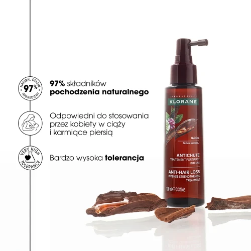 Klorane  Chinina, kuracja przeciw wypadaniu włosów, 100 ml - Intensywne serum wzmacniające z chininą i kofeiną - 3