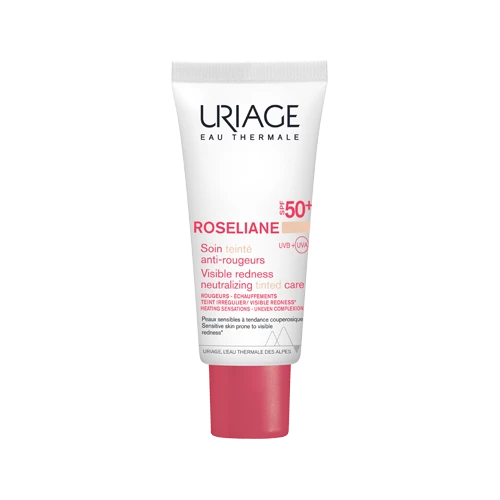 Uriage Roseliane CC SPF 50+, odcień jasny, krem do skóry wrażliwej,  40 ml - Chroni przed słońcem, redukuje zaczerwienienia i ujednolica koloryt skóry - 1