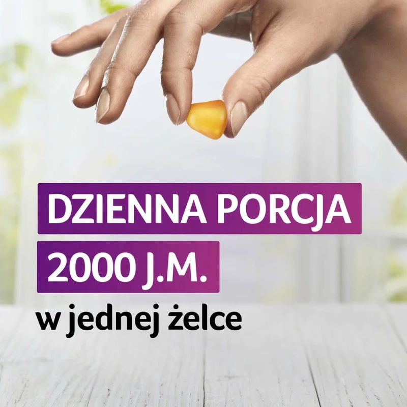 Vigantoletten Max 2000 j.m., smak cytrynowy, 60 żelek - Z witaminą D, wspierającą odporność i zdrowie kości - 3