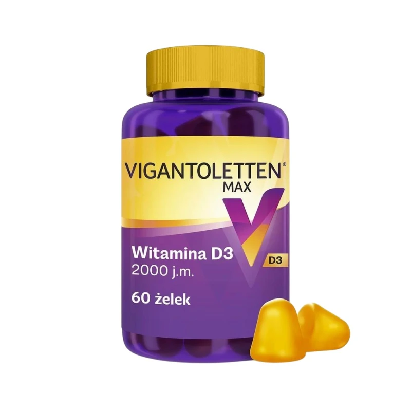 Vigantoletten Max 2000 j.m., smak cytrynowy, 60 żelek - Z witaminą D, wspierającą odporność i zdrowie kości - 5