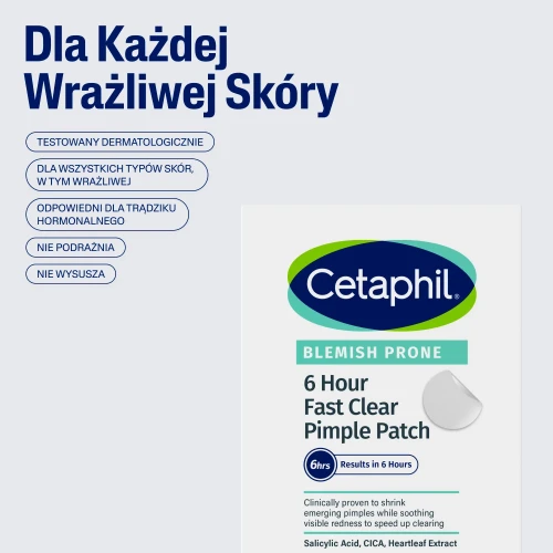 Cetaphil 6 Hour Fast Clear Pimple Patch Plastry na wypryski, 24 sztuki - Skuteczne plastry na niedoskonałości - 3