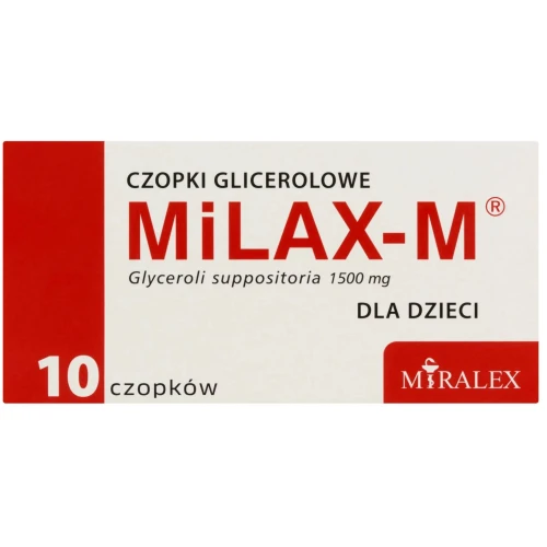 Milax-M Czopki glicerolowe dla dzieci 1500 mg, 10 sztuk - Ułatwiają wypróżnienia - 1