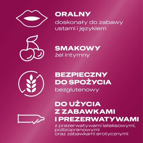 Durex Cherry żel intymny wiśniowy, 50 ml - Nawilża – zwiększa przyjemność z odkrywania seksu - 1