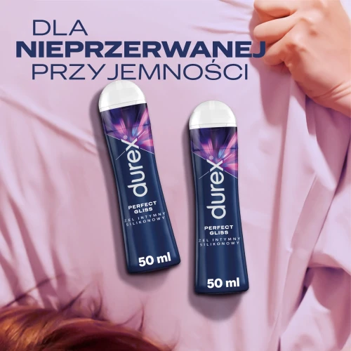 Durex Perfect Gliss żel intymny silikonowy, 50 ml - Jedwabiście gładki i ciepły w dotyku - 2