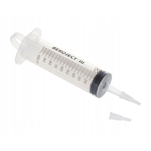 Beroject III strzykawka cewnikowa 100 ml, 1 sztuka - 3 – częściowa strzykawka do cewnikowania, przepłukiwania pęcherza moczowego i ran - 1