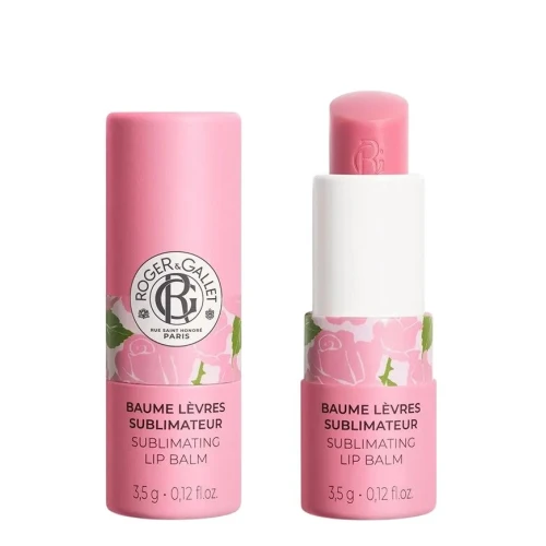 Roger & Gallet Rose Pomadka upiększająca do ust, 3.5 g - Odżywczo-regenerująca formuła z masłem shea i olejem rycynowym - 1