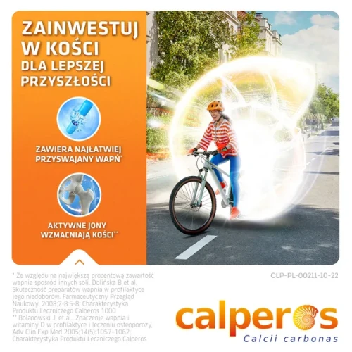Calperos 500, 200 mg jonów wapnia, 200 kapsułek twardych - Z węglanu wapnia do stosowania w profilaktyce osteoporozy - 1