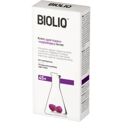Bioliq 45+, krem ujędrniająco–wygładzający na noc, 50 ml - Intensywnie regeneruje, ujędrnia i uelastycznia skórę twarzy    - 1