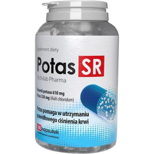 ActivLab Pharma Potas SR, 100 kapsułek - Pomaga w utrzymaniu prawidłowego ciśnienia krwi - 1