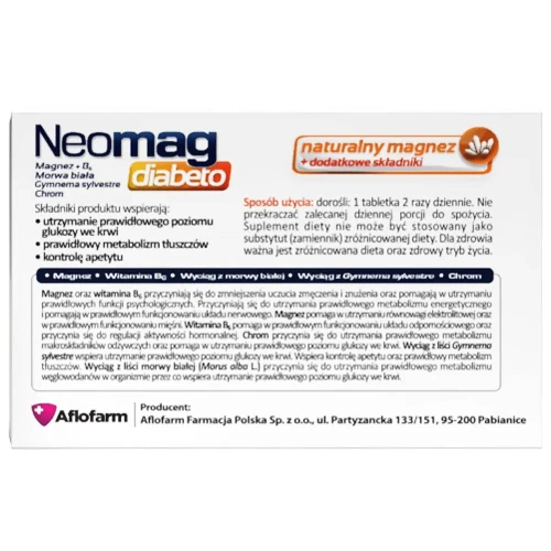 Neomag Diabeto, 50 tabletek - Magnez z dodatkiem morwy białej i chromu - 2