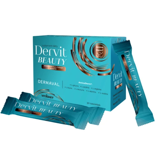 Dervit Beauty, 30 saszetek - Kompleks witamin i aminokwasów dla zdrowej skóry i włosów - 1