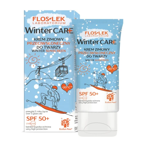 Floslek Winter Care Krem zimowy przeciwsłoneczny do twarzy SPF 50+, 30 ml - Ochrona przed mrozem, wiatrem i słońcem - 1