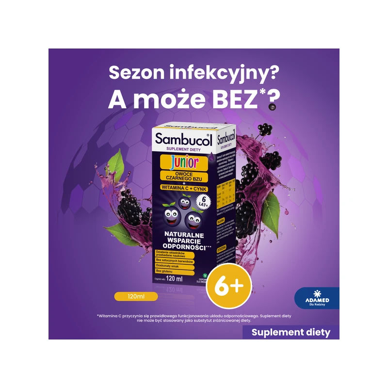 Sambucol Junior płyn, 120 ml - Z wyciągiem z owoców czarnego bzu - 3