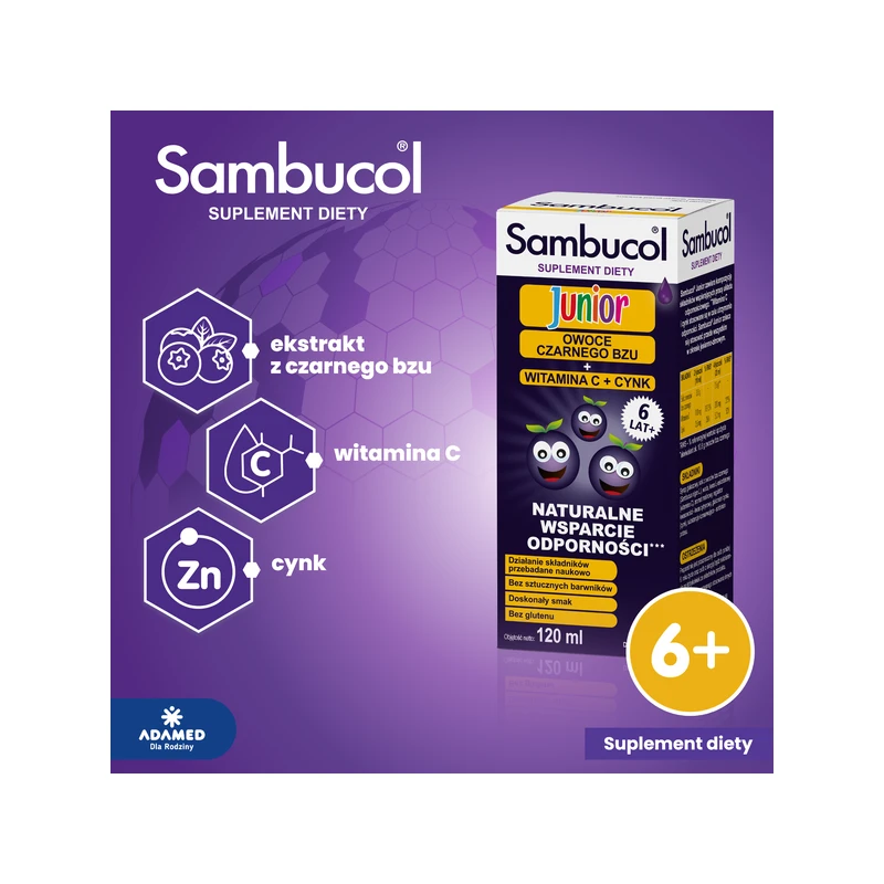 Sambucol Junior płyn, 120 ml - Z wyciągiem z owoców czarnego bzu - 4