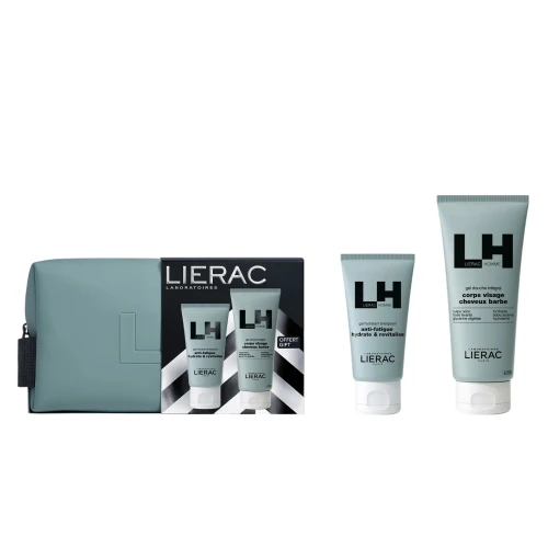 Lierac Homme Zestaw - Żel nawilżający energizujący, 50 ml + Żel pod prysznic, 200 ml - Męska pielęgnacja twarzy, ciała i włosów 3w1 - 2