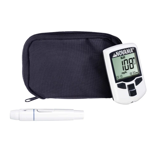 Novama MultiCheck Pro+ wielofunkcyjny analizator krwi z funkcją glukometru, 1 sztuka - Pomiar 3w1 glukoza, cholesterol, kwas moczowy - 4