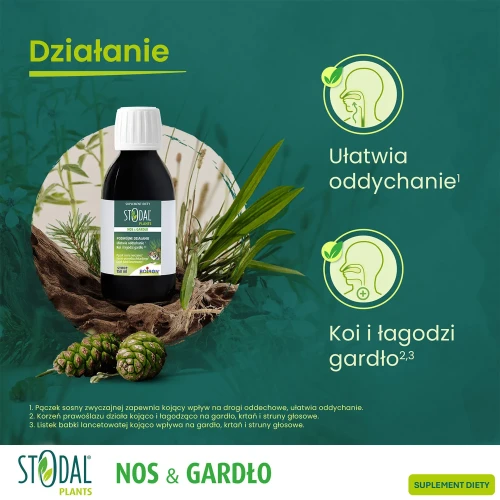 Boiron Stodal Plants, Nos i Gardło, syrop, 150 ml - Ekstrakty roślinne ułatwiają oddychanie i łagodzą ból gardła - 1