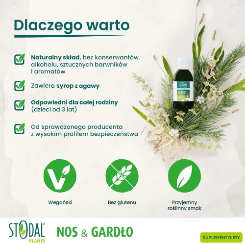 Boiron Stodal Plants, Nos i Gardło, syrop, 150 ml - Ekstrakty roślinne ułatwiają oddychanie i łagodzą ból gardła - 3