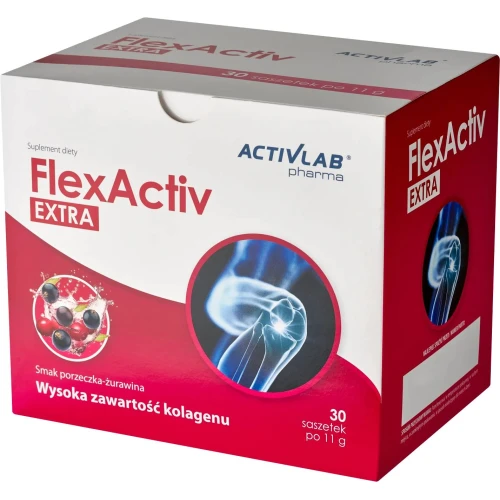 Activlab Pharma FlexActiv Extra, smak porzeczkowo-żurawinowy, 30 saszetek - Kolagen na stawy - 2
