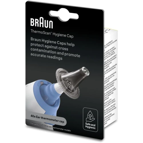 Braun LF40 kapturki do termometrów dousznych ThermoScan, 40 sztuk - Jednorazowe, zapewniają higieniczny i precyzyjny pomiar temperatury - 1