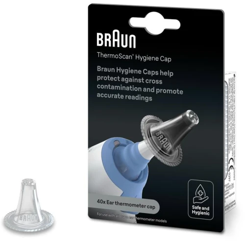 Braun LF40 kapturki do termometrów dousznych ThermoScan, 40 sztuk - Jednorazowe, zapewniają higieniczny i precyzyjny pomiar temperatury - 3