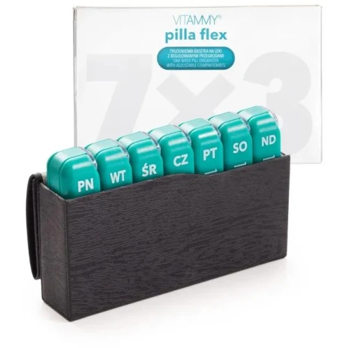 Vitammy Pilla Flex Tygodniowa kasetka na leki z regulowanymi przegrodami, 1 sztuka - Pojemnik na tabletki - 4