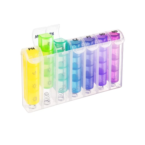 Vitammy Pilla Slide Tygodniowa kasetka na leki 7 x 4, 1 sztuka - Kolorowy organizer na leki - 2