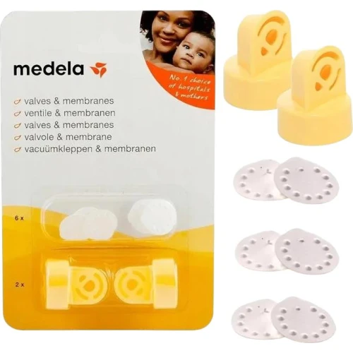 Medela Komplet do laktatora - 2 zaworki i 6 membranek - Zestaw części zapasowych do laktatorów - 2