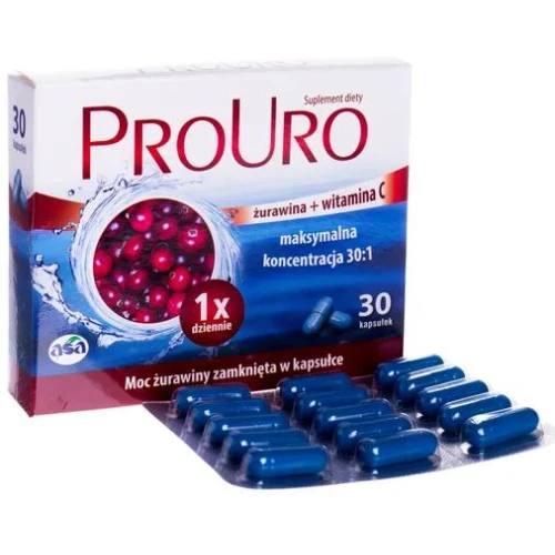 ProUro, 30 kapsułek - Wyciąg z owoców żurawiny na dolegliwości kobiet - 1