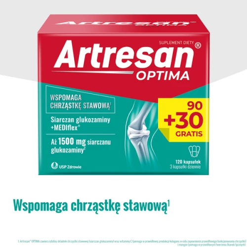 Artresan Optima, 120 kapsułek  - Z formułą MEDIflex i glukozaminą, wspiera zdrowie stawów - 2