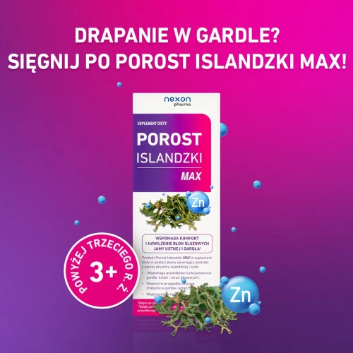 Porost Islandzki Max Syrop, 200 ml - Pomaga utrzymać nawilżenie błon śluzowych jamy ustnej i gardła - 2