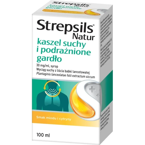 Strepsils Natur, kaszel suchy i podrażnione gardło, syrop 100 ml - Z wyciągiem z liści babki lancetowatej - 3