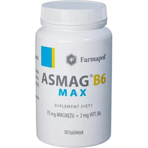 Asmag B6 Max, 50 tabletek - Wzbogaca dietę w magnez i witaminę B6 - 2