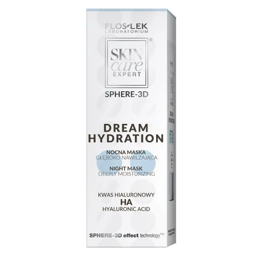 Floslek Skin Care Expert® Sphere-3d Dream Hydration Nocna maska głęboko nawilżająca z Kwasem Hialuronowym, 50 ml - Pielęgnacja cery suchej - 1