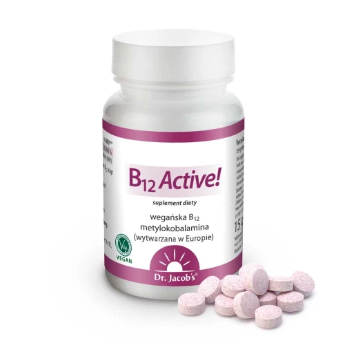 Dr. Jacob's Witamina B12 Active, 60 tabletek  podjęzykowych - Wsparcie układu nerwowego, funkcji psychologicznych oraz odporności - 4