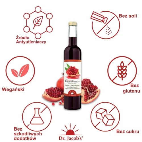 Dr. Jacob’s GranaProstan ferment, płyn 500 ml - Koncentrat soku i miąższu z owoców granatu - 2