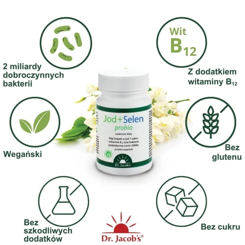 Dr. Jacob's Jod + Selen probio, 90 kapsułek - Wsparcie zdrowia tarczycy i jelit - 3