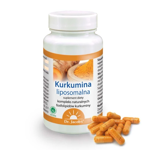 Dr. Jacob's Kurkumina liposomalna, 60 kapsułek - Połączenie kurkuminy i fosfolipidów, wspiera prawidłową pracę mózgu  - 2