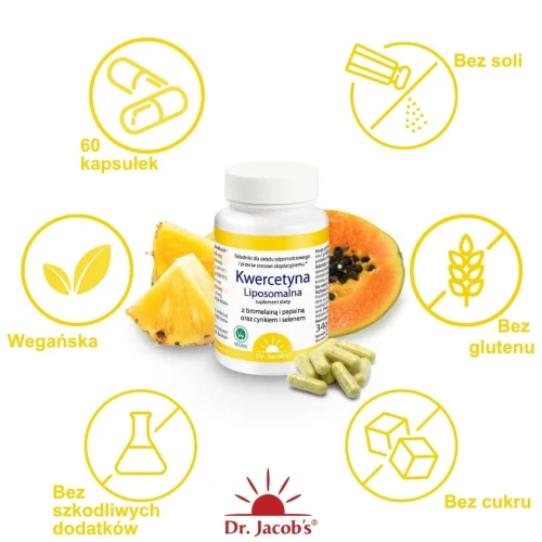 Dr. Jacob's Kwercetyna liposomalna, 60 kapsułek - Wsparcie prawidłowej pracy układu odpornościowego - 2