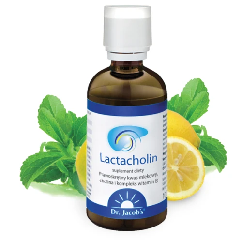 Dr. Jacob's Lactacholin, bez cukru, krople 100 ml - Wsparcie wątroby'– kwas mlekowy z kompleksem choliny i witamin B - 2